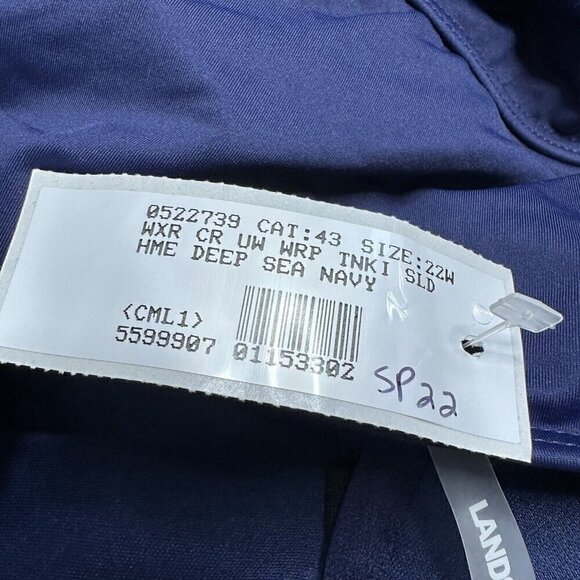 Lands End Tankini Top Deep Sea Navy Blue Size 22W Underwire - Picture 8 of 8